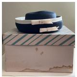 Vintage Evelyn Varon Exclusive Navy Blue Straw