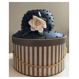 Vintage Mr. John Jr. Black Straw Cloche Hat with