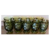 10 Indiana Glass Whitehall Avocado Green Glass