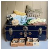 Vintage Steamer Trunk with Childrenï¿½s Clothing,
