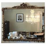 Large Ornate Giltwood Style Wall Mirror with