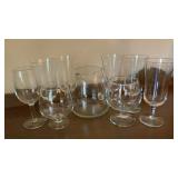 Clear Glass Stemware. 2 Brandy Snifters, 6