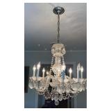 Vintage Crystal Prism Chandelier with Glass Arms,