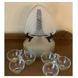 8 Vintage Snack Sets Triangular plates 9in. &