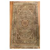 Hand-Knotted Persian Style Wool Accent Rug Floral