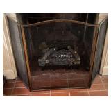 Vintage Brass Three-Panel Folding Fireplace