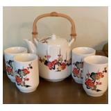 Japanese Porcelain Tea Set with Teapot & 4 Cups,