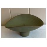 Green Matte Glazed Pedestal Centerpiece Bowl,