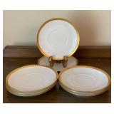8 Antique M&Z Austria Porcelain Saucers, Wide