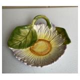 Vintage Majolica Hand-Painted Sunflower