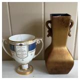 Haeger Gold  Art Pottery Vase & Minton