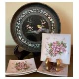 Vintage Japanese Black Lacquer Mother-of-Pearl