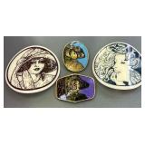 Vintage Art Nouveau Lady Portrait Brooch Lot ï¿½