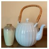 Vintage River City Coffee White Ribbed Ceramic