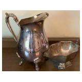 Vintage Silverplated Creamer Pitcher with footed