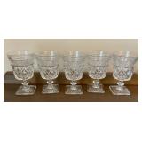 5 Imperial Glass Cape Cod Footed Tumblers with