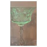 10 UV GLOW Etched Glass Water Goblets with