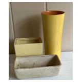 Mixed Mid-Century Art Pottery Planters & Yellow