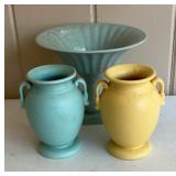 Vintage Art Pottery Console Bowl & Double-Handled