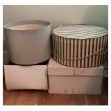 Vintage hat boxes, most damaged. One is missing