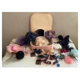 15 Vintage Millinery Floral Hat pens. Black,