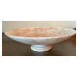 Vintage Italian marble pedestal fruit bowl with a