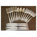 17 Vintage Royal Saxony silver plated silverware