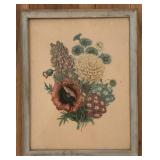 Vintage Framed Floral Botanical Print, Mixed