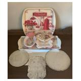 Home Essentials Cuisine Melamine Serving Tray,Red