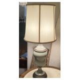 Vintage Celadon Green Ceramic Table Lamp Brass