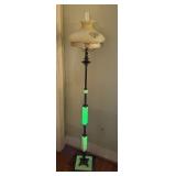 UV Glow Antique Vaseline Uranium Glass Floor Lamp