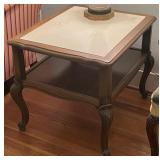 Vintage French Provincial Marble Top End Table w/