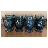8 UV GLOW Vintage Blue Indiana Glass Whitehall