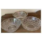 Vintage Clear Pressed Pattern Glass Serving