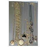 Monet & Contemporary Gold Tone Statement Necklace