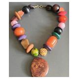 Signed Cadoro Art to Wear Statement Necklace w/