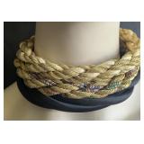 3 Vintage Braided Gold Tone & Satin Collar