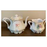 Victorian-Style Floral Porcelain Teapot & Open