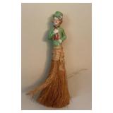 Vintage Porcelain Dutch Girl Crumb Brush Whisk