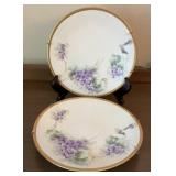 2 Antique J.P.L. France Limoges Hand-Painted