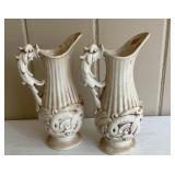 Pair of Vintage Red Wing Pottery Ivory Decorative
