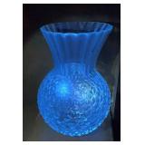 Vintage UV Glow Clear Lead Crystal Bulb Vase with