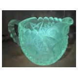 Vintage UV Glow Clear Cut Crystal Creamer Pitcher