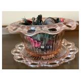 Vintage Pink Old Colony Open Laced Edge