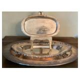 3 Vintage Silverplated platters, Oval serving