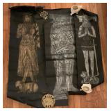 Vintage Set of 3 Medieval Knight Brass Rubbing