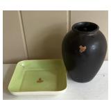 Vintage Red Wing Art Pottery Vase & 75th