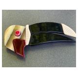 Vintage Lea Stein Paris Toucan Brooch ï¿½ Signed