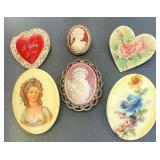 Vintage Cameo & Western Germany Brooch Collection