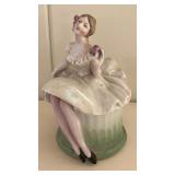 German Bavaria Porcelain Ballerina Vanity Powder